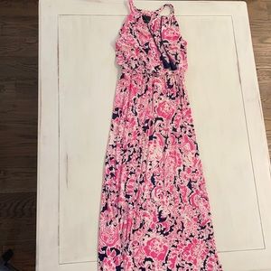 Hot pink & navy maxi